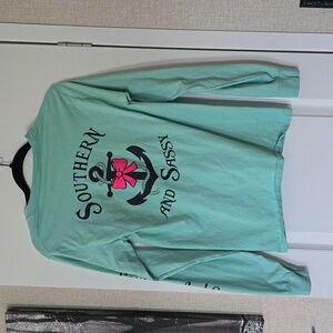 Green LONG Sleeve southern shirt
